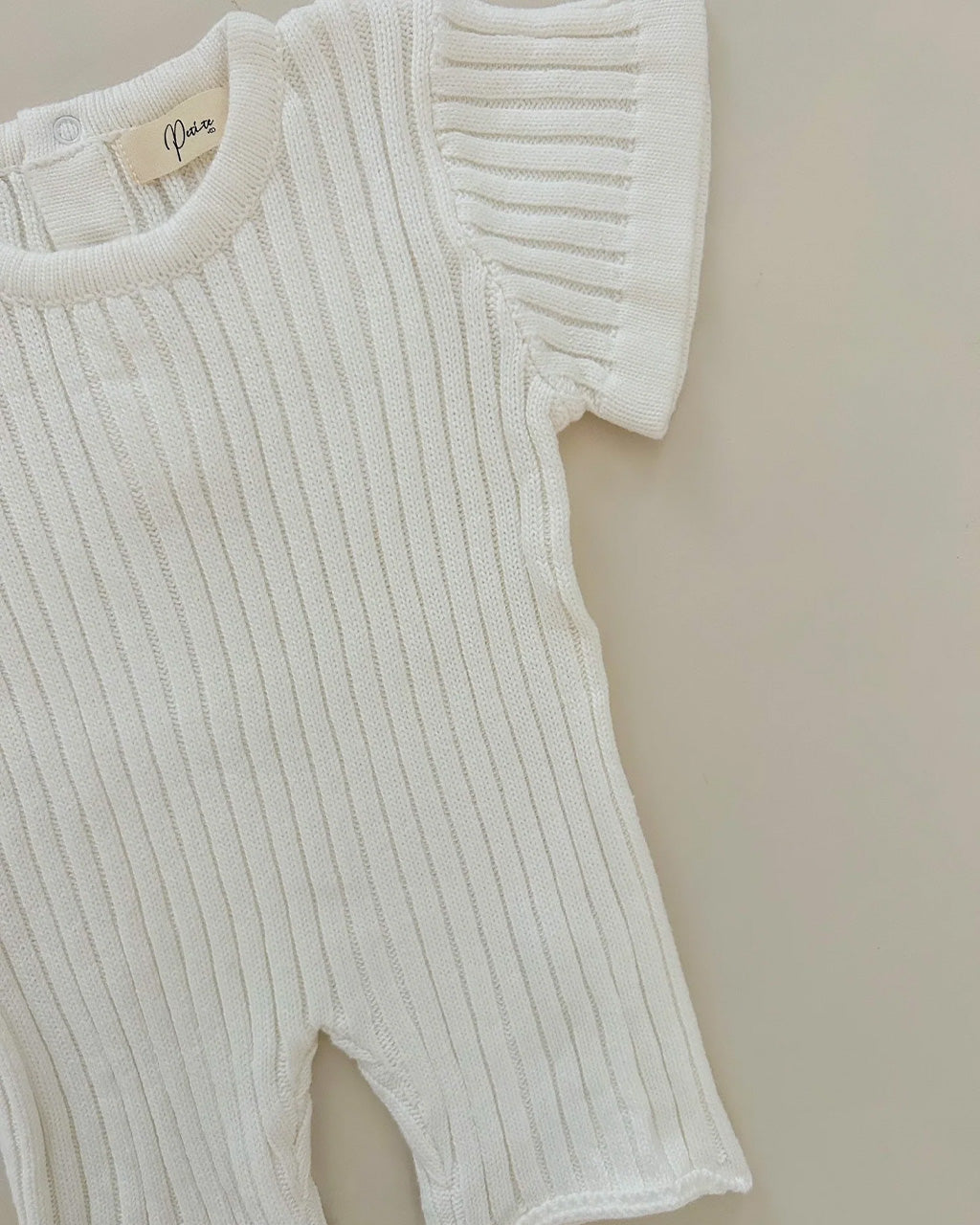 White Ribbed Playsuit 0-3 Months