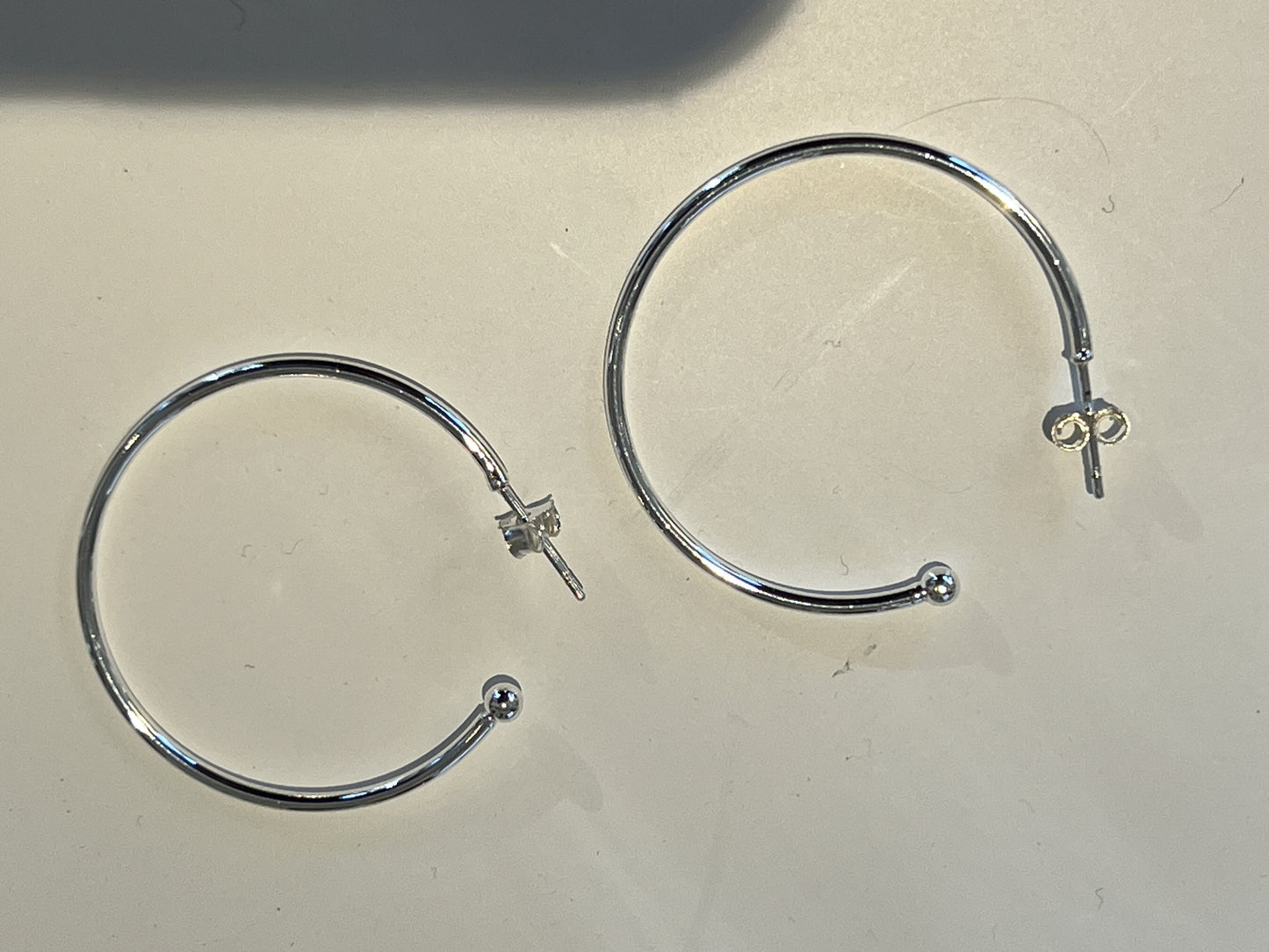 Silver Hoops Charm Earrings