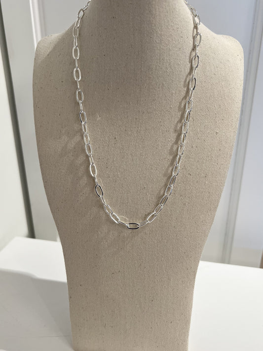 Silver Paperclip Chain Necklace