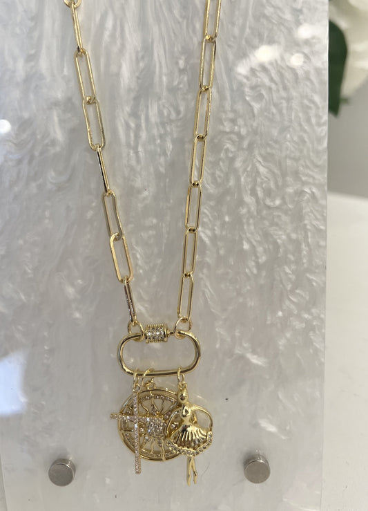 Stella Charm Necklace with Carabiner