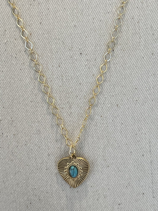 Stone Heart Fine Chain Necklace