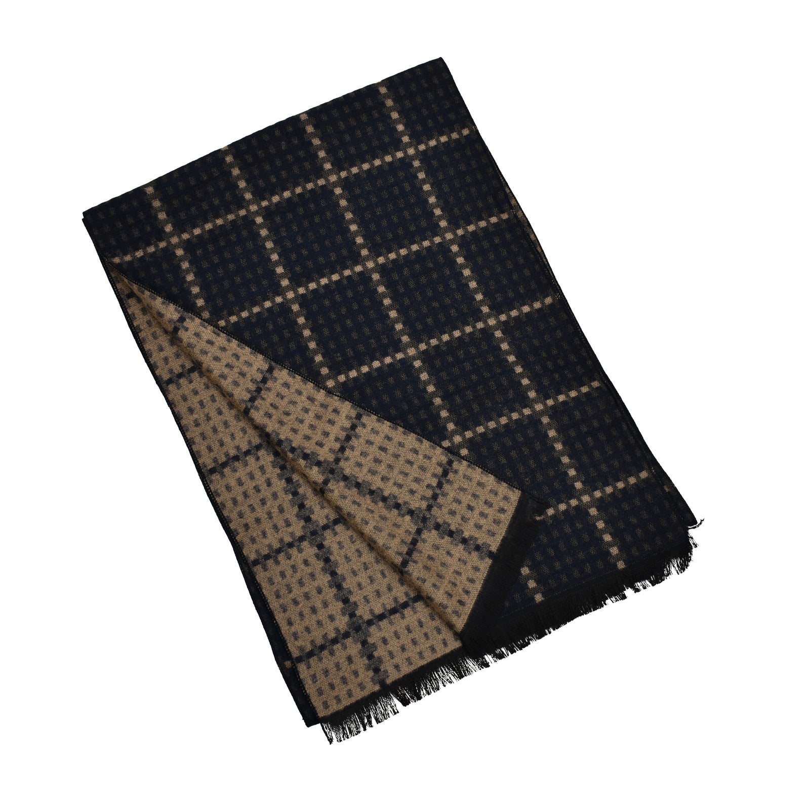Beige Dotted Check Scarf
