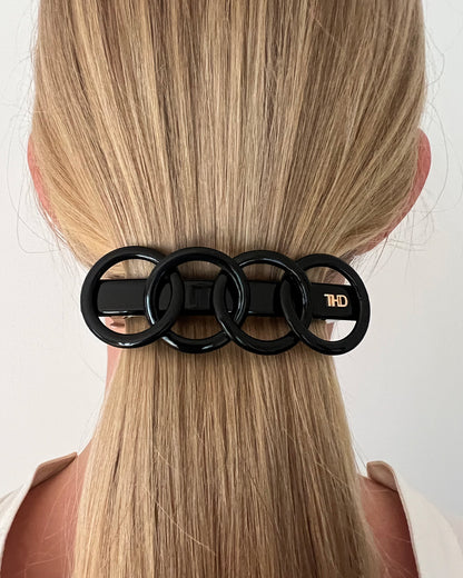Four Rings Hair Clip - Black