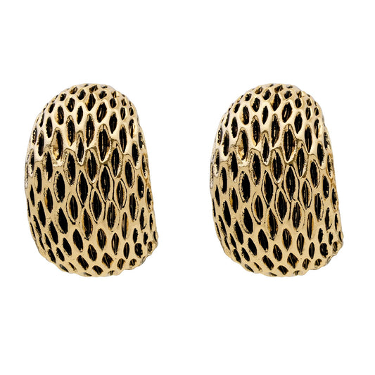 Texture Curve Clip On Earrings