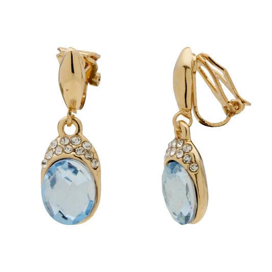 Topaz Stone Clip On Earrings