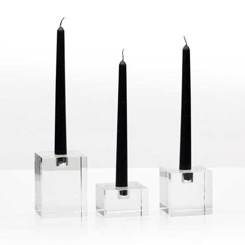 Abode Aroma Crystal Taper Candle Holder Set of 3