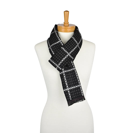 Black Dotted Check Scarf