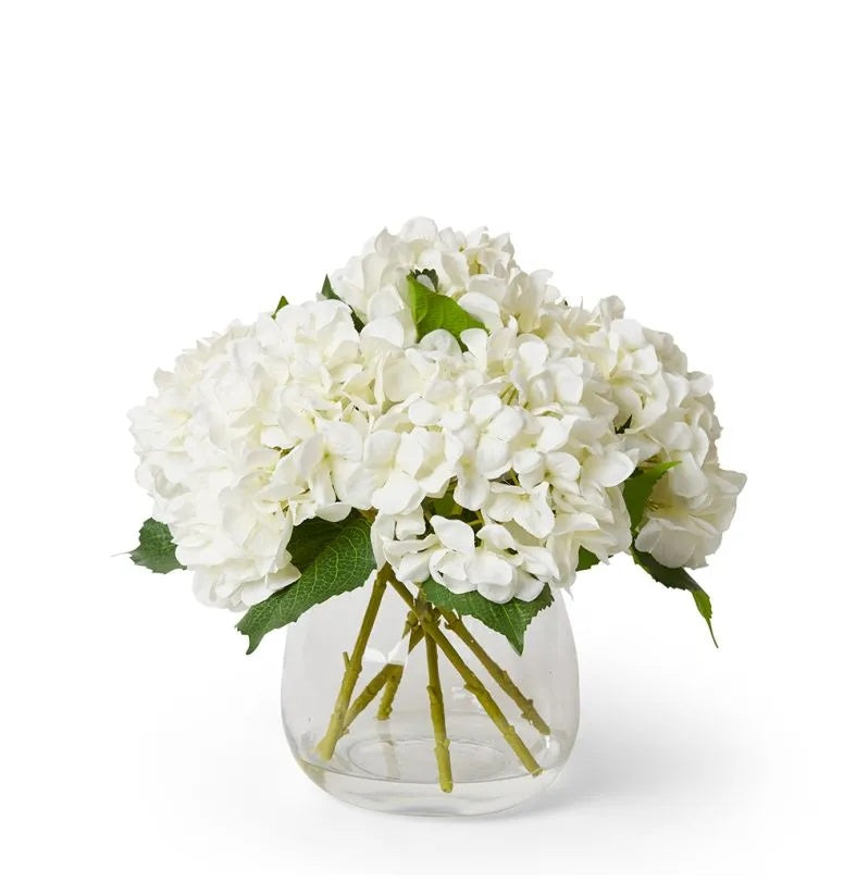 White Hydrangea in Alma Vase 37cm