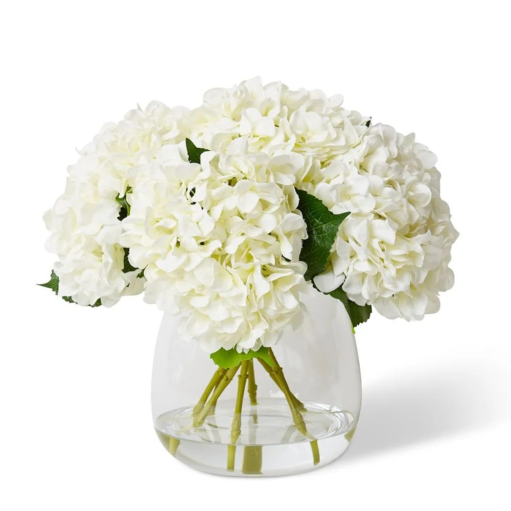 White Hydrangea in Alma Vase 46cm